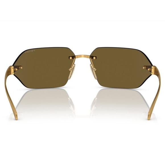 NEW SPR A55 15N01T PRADA SUNGLASSES PRA55S GOLD WOMEN PRADA PR A55S 15N01T - Picture 3 of 5